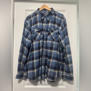 Old Navy Blue and Black Plaid Casual Shirt